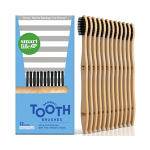Charcoal Bamboo Toothbrushes - 12 Pack